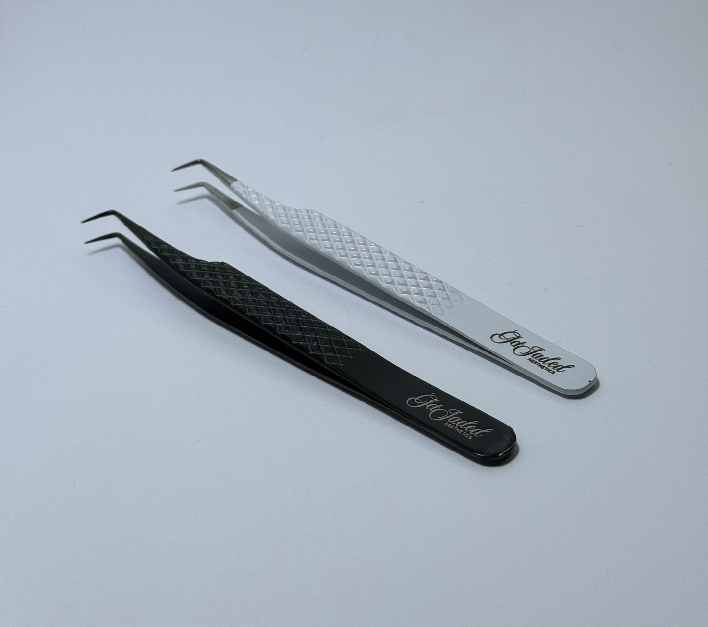 90 Degree Tweezer “Slim Thick” (Silver &Fiber Tip)
