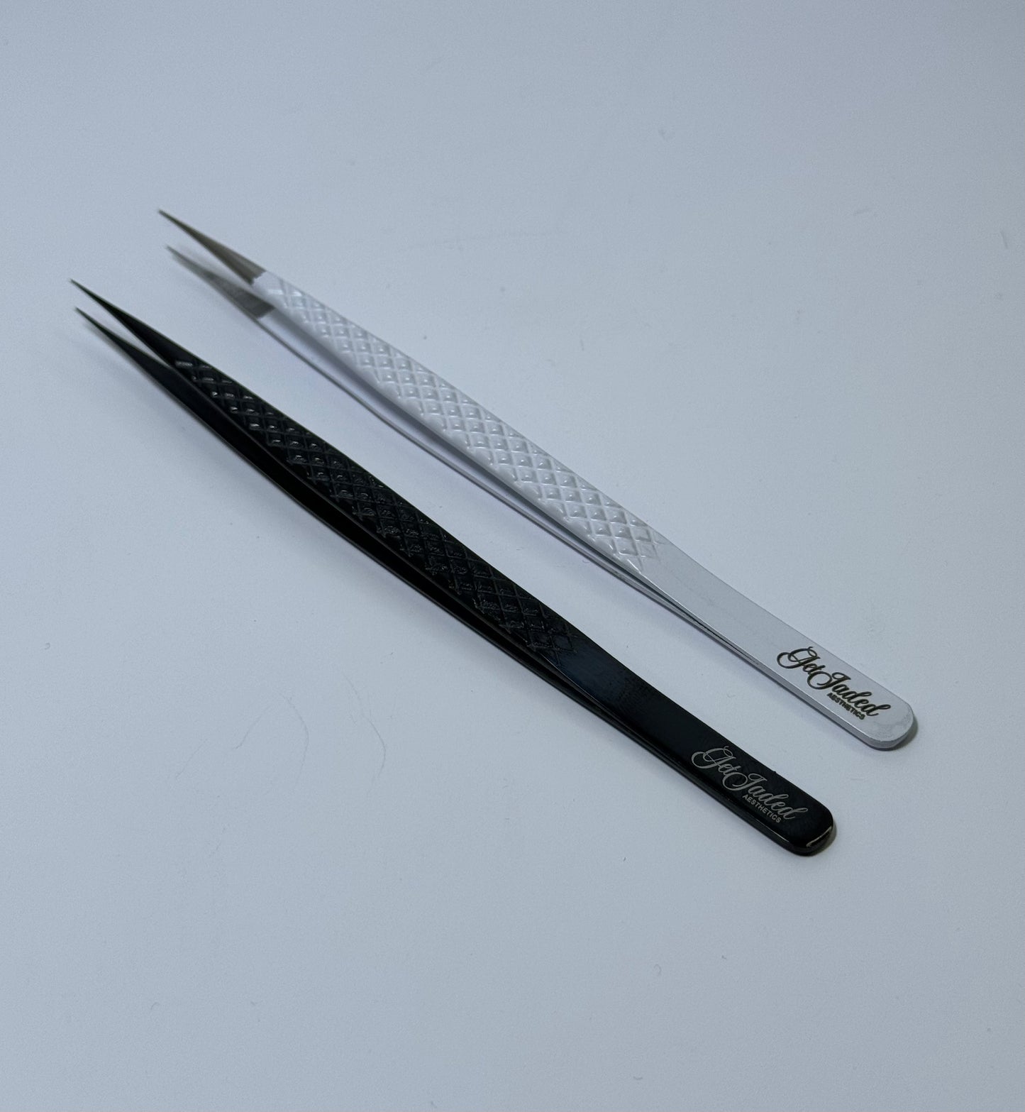 Long Straight Isolation Tweezer (Silver &Fiber Tip)